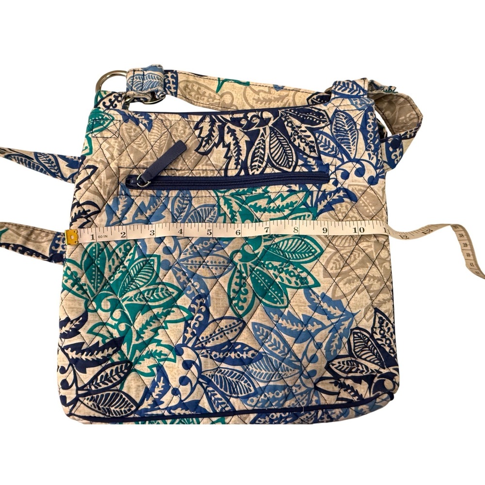 Vera Bradley Hipster Crossbody Bag Blue Teal Floral Quilted Cotton‎ Adjustable - Picture 5 of 7
